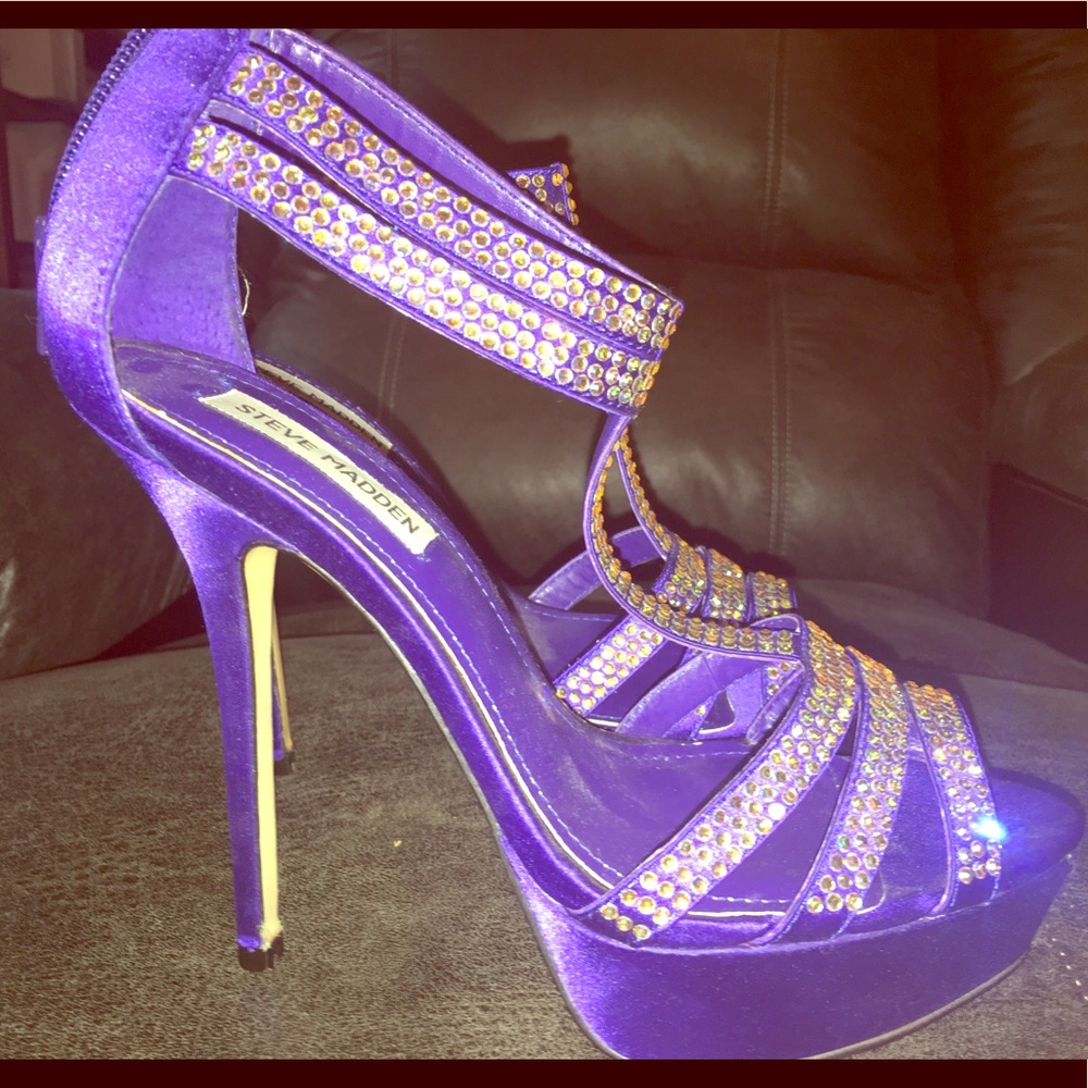 New Platform heels with bedazzled design